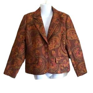 𝅺Chadwicks Brown Floral Blazer Sz 10P